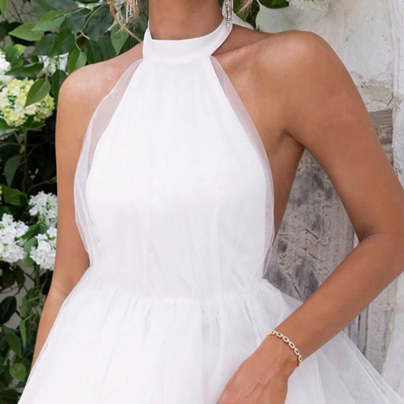 Ethereal Enchantment Halter Mesh Mini - White - Picture 6 of 11